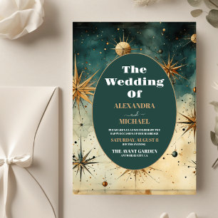 Budget Vintage Wasserfarbe Himmelhochzeit-Hochzeit Flyer
