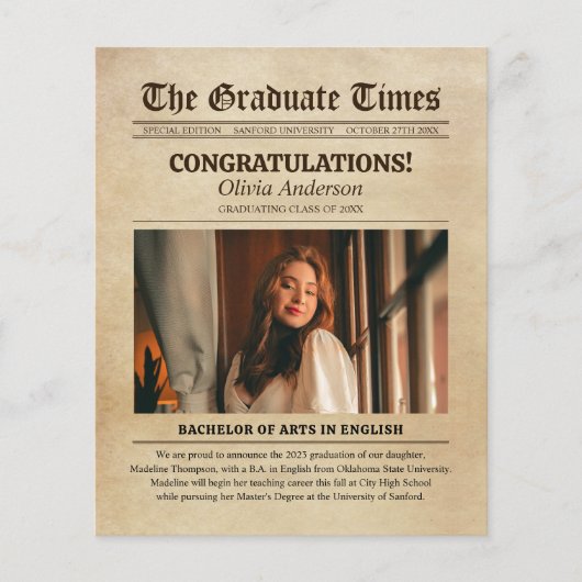 BUDGET Vintage Zeitung Foto Abschluss (Vorderseite)