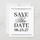 Budget Vintage Zeitungs-Hochzeit Save The Date (Rückseite)