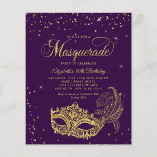 BUDGET Violett Gold Maskenball Geburtstagsfoto