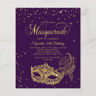BUDGET Violett Gold Maskenball Geburtstagsfoto