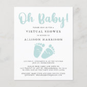 Budget Virtual Baby Dusche Mint Feet Einladung (Vorderseite)