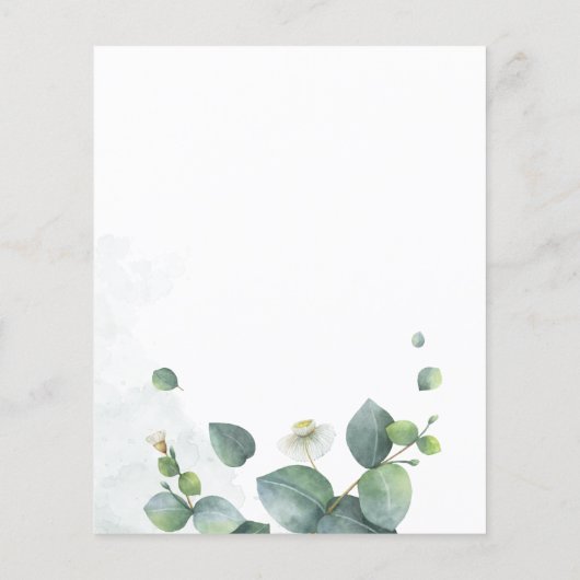 Budget Virtual Brautparty Eukalyptus Greenery Flyer (Hinten)