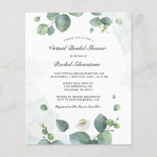 Budget Virtual Brautparty Eukalyptus Greenery Flyer