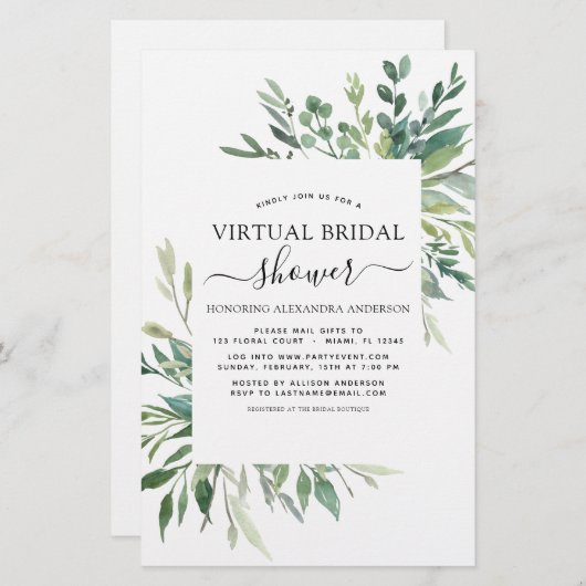 Budget Virtual Brautparty Greenery (Vorne/Hinten)