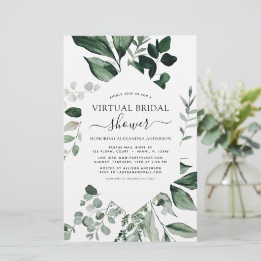 Budget Virtual Brautparty Greenery (Stehend Vorderseite)
