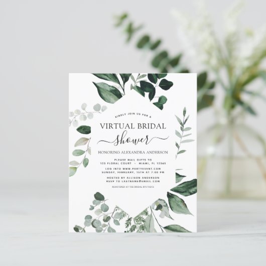 Budget Virtual Brautparty Greenery (Stehend Vorderseite)