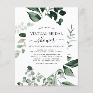 Budget Virtual Brautparty Greenery Flyer
