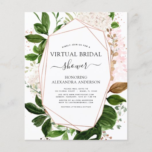 Budget Virtual Brautparty Grüne Rose Gold (Vorderseite)