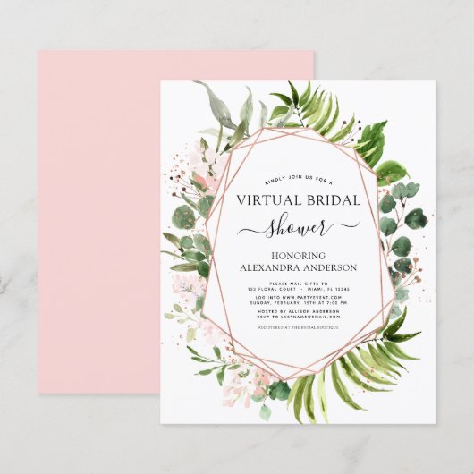 Budget Virtual Brautparty Grüne Rose Gold (Vorne/Hinten)