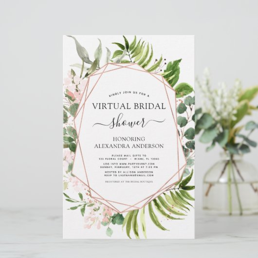 Budget Virtual Brautparty Grüne Rose Gold (Stehend Vorderseite)