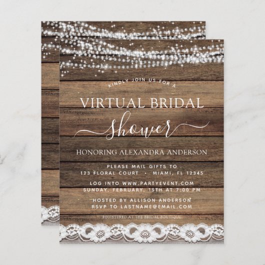 Budget Virtual Brautparty Rustikale Bauernstube (Vorne/Hinten)