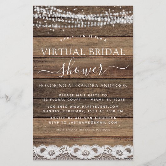 Budget Virtual Brautparty Rustikale Bauernstube (Vorderseite)