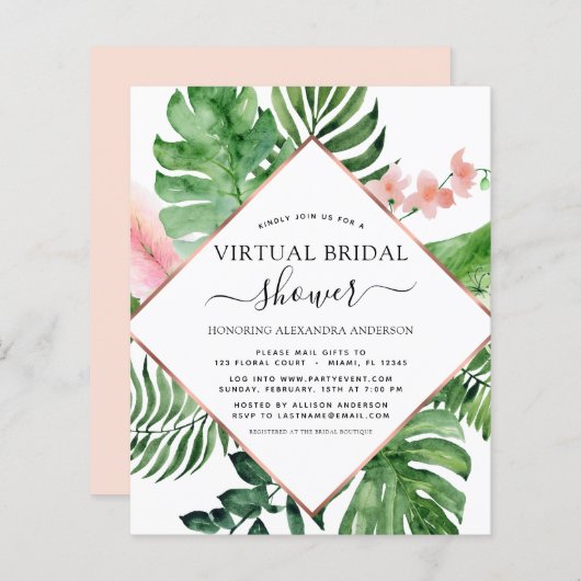 Budget Virtual Brautparty Tropical Palm (Vorne/Hinten)