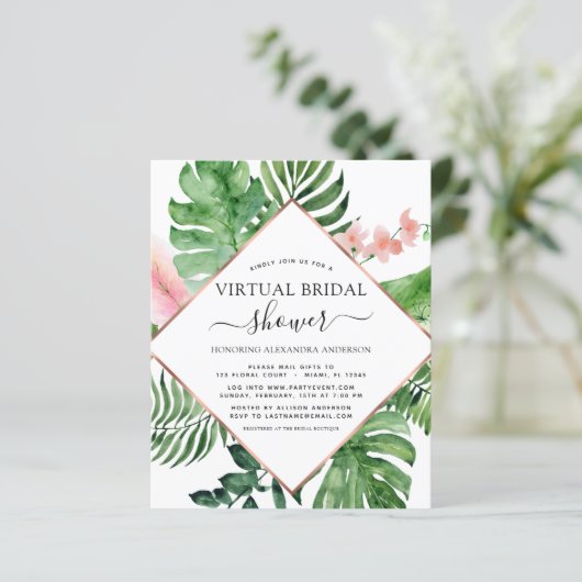 Budget Virtual Brautparty Tropical Palm (Stehend Vorderseite)