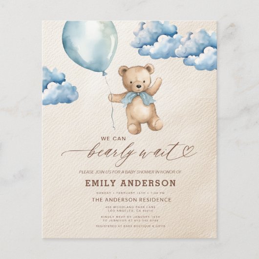 Budget Vorwarte neutrale Blue Boy Baby Dusche (Vorderseite)