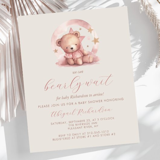 Budget Vorwarte Pink Girl Bear Baby Dusche