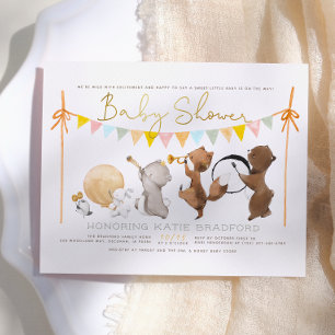 Budget-Waldtiere-Marschkapelle-Baby-Party-Einladun