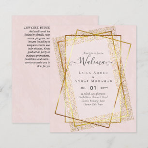 Budget Walima Muslim Hochzeit Goldrahmen Einladung