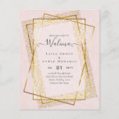 Budget Walima Muslim Wedding Gold Frame einladen (Vorderseite)