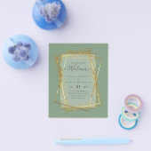 Budget Walima Muslim Wedding Gold Frame einladen Flyer (Einzeln)