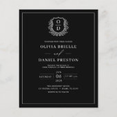 Budget Wappen Black Foto Einladung Hochzeit (Vorderseite)