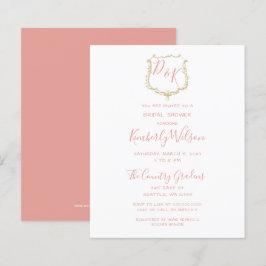 Budget Wappen Gold Blush Bridal Dusche Einladung