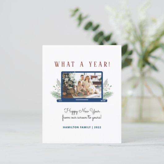 Budget Was für ein Jahr Einfache Fotokarte für Neu (Stehend Vorderseite)