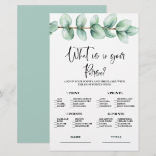 Budget Was in Purse Bridal Game Einladung