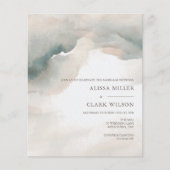 BUDGET Wasserfarbe Abstrakte Hochzeitseinladung (Vorderseite)