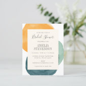 Budget Wasserfarbe Aquamarines Brautparty Einladun (Stehend Vorderseite)