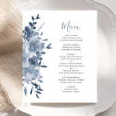 Budget Wasserfarbe Blumendusty Blue Wedding Menü