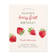 Budget Wasserfarbe Erdbeere Berry Erster Geburtsta