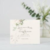 Budget Wasserfarbe Eukalyptus Ecru Save the Date (Stehend Vorderseite)