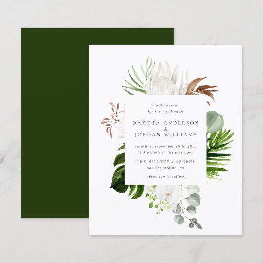 Budget Wasserfarbe Eukalyptus Grüne Hochzeit (Vorne/Hinten)