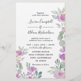 Budget Wasserfarbe Eukalyptus Pink Hochzeit Einlad