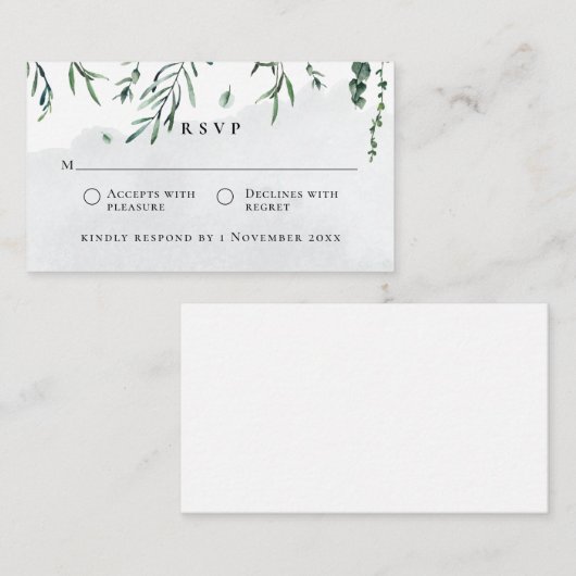 Budget Wasserfarbe Fallende Blätter HochzeitsrSVP- Mitteilungskarte (Vorne/Hinten)