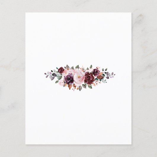 Budget Wasserfarbe Floral Boho Hochzeitseinladunge (Rückseite)