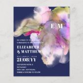 BUDGET Wasserfarbe Hochzeit Abstrakt Lila Grau (Vorderseite)