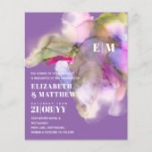 BUDGET Wasserfarbe Hochzeit Abstrakt Lila Grau (Vorderseite)