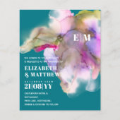 BUDGET Wasserfarbe Hochzeit Abstrakt Lila Grau (Vorderseite)