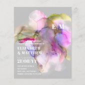 BUDGET Wasserfarbe Hochzeit Abstrakt Lila Grau (Vorderseite)