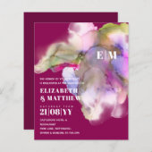 BUDGET Wasserfarbe Hochzeit Abstrakt Lila Grau (Vorne/Hinten)