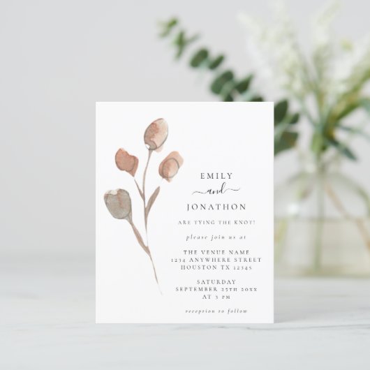 Budget Wasserfarbe Künstlerische Leaf Hochzeit Ein (Stehend Vorderseite)