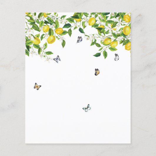 Budget Wasserfarbe Lemon Bridal Dusche Einladung (Rückseite)