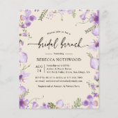 Budget Wasserfarbe Lilac Bridal Brunch Einladung (Vorderseite)