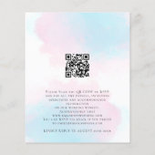 Budget Wasserfarbe Rosa Blue QR Code Hochzeit einl (Rückseite)