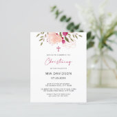 Budget Wasserfarbe Rosa Blumenhorn Christening (Stehend Vorderseite)