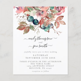 Budget Wasserfarbe Rosa Florals Hochzeitsfeier