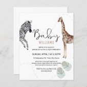 Budget Wasserfarbe Safari Tierjunge Babydusche (Vorne/Hinten)